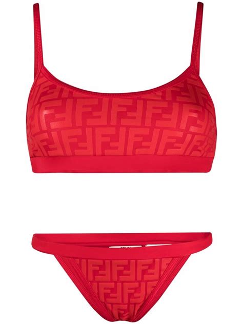 red fendi bikini|fendi high waisted swimsuit.